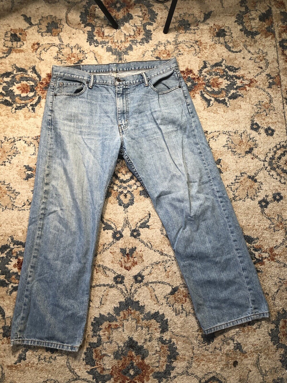 Levis 569 Jeans Mens 36x28 Blue Loose Straight Fit Adult Denim Pants Light Wash